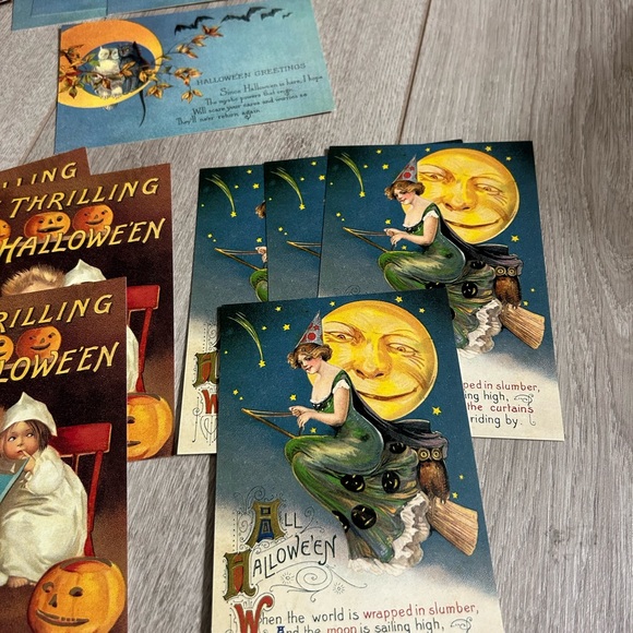 Vintage Halloween Postcards 6” x 4” Orig. Box. 4 Designs 5 Cards Each Missing 1 - Picture 7 of 8